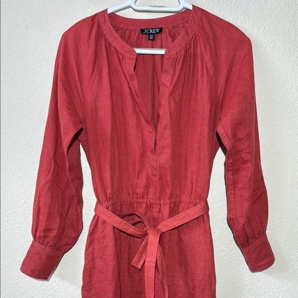 J Crew Linen Cabana Midi dress in Red sand CI918 - Picture 5 of 9